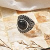 Natural Obsidian Adjustable Rings RJEW-I108-03AS-12-2