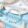 Adjustable Synthetical Turquoise & Magnesite Beaded Braided Bead Bracelets for Women BJEW-JB11545-1