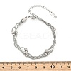 304 Stainless Steel Satellite Chains Bracelets BJEW-Z106-01P-3
