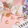 8Pcs 2 Colors Glass Seed Beads & Resin Pendants PALLOY-CA00039-5