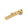 925 Sterling Silver Micro Pave Clear Cubic Zirconia European Dangle Charms STER-A045-01G-1-2