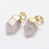 Natural Rose Quartz Pointed Charms G-G720-12-G07-1