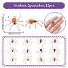 12Pcs 6 Colors Copper Wire Wrapped Natural Banded Agate Spider for Door Window Protection HJEW-NB00186-2