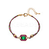 Brass Pave Cubic Zirconia Link Bracelets FS-WG0CA3D-06-1