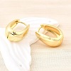 U-Shaped Brass Hoop Earrings EJEW-Z121-04G-3