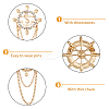 8Pcs 4 Style Crystal Rhinestone Helm Safety Pin Brooch JEWB-FH0001-21-4