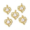 Brass Micro Pave Cubic Zirconia Pendants KK-P223-51G-03-4