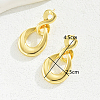 Fashionable Vintage Geometric Symbol Irregular Teardrop Brass Dangle Stud Earrings IJ5546-3