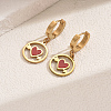 201 Stainless Steel Flat Round with Hollow Heart Hoop Earrings Daily Holiday Accessories OM1741-3-6