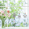 8Pcs 8 Styles Brass Hollow Heart/Owl/Angel/Butterfly Hanging Ornaments HJEW-AN0001-03-6