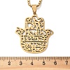 201 Stainless Steel Hollow Cut Hamsa Hand Pendant Necklaces NJEW-H065-07G-3