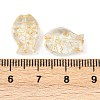 Electroplate and Golden Metal Enlaced Glass Beads EGLA-T029-01F-3