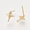 Brass Stud Earring Findings X-KK-T048-015G-NF-2