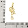 Butterfly Rack Plating Brass Micro Pave Cubic Zirconia Pendants KK-Z074-74G-3