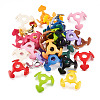 28Pcs 14 Colors Acrylic Flowers Beads Caps FIND-TA0005-11-3