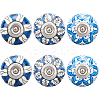 6Pcs 3 Styles Printing Porcelain Drawer Knobs FIND-GA0001-29B-1