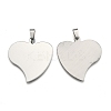 201 Stainless Steel Heart Stamping Blank Tag Pendants X-STAS-S030-13-1