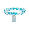 Bling Galss Round Beaded Stretch Bracelet BJEW-JB09241-4