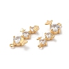 Brass Connector Charms with Clear Glass X-KK-B074-67G-2