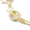 Golden 304 Stainless Steel Charm Bracelets with Brass Paperclip Chains BJEW-JB10031-01-4