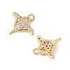 Brass Micro Pave Clear Cubic Zirconia Charms X-KK-R219-14G-2