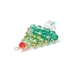 Christmas Theme Glass Seed Beads Pendants PALLOY-TA00025-3