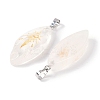 Natural Quartz Crystal Gold Sun Pattern Pendants G-L524-14P-07-2