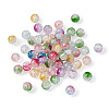 Transparent Spray Painted Crackle Glass Beads Strands GLAA-TA0003-09-5