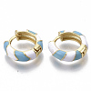 Brass Huggie Hoop Earrings EJEW-S209-04C-3