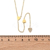 304 Stainless Steel Crystal Rhinestone Heart Lariat Necklaces NJEW-R026-10G-5