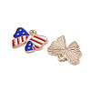 American Flag Style Alloy Enamel Pendants X-ENAM-K067-26-4