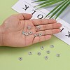 5-Petal Brass Micro Pave Clear Cubic Zirconia Bead Caps X-ZIRC-P001-31P-5