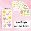 36Pcs 3 Style PVC Waterproof Self-Adhesive Picture Stickers STIC-SP0001-10-2