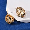 Brass Hollow Oval Stud Earrings EJEW-A143-03G-3