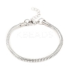 Tarnish Resistant Unisex 304 Stainless Steel Round Snake Chain Bracelets LS-BJEW-H541-02A-P-1