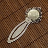 20mm Clear Domed Glass Cabochon Cover for Antique Silver DIY Alloy Portrait Bookmark Making DIY-X0125-AS-NR-2