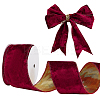 10 Yards Single Face Velvet Wired Ribbon OCOR-WH0091-08B-1