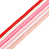 6 Strands 6 Colors Flat Round Handmade Polymer Clay Beads CLAY-SC0002-26-1