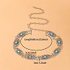 Alloy with Dyed Synthetic Turquoise Rhombus Link Chain Waist Belly Chains for Women FS-WG59013-01-4