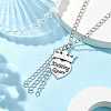 Alloy Crown with Heart Carved Word Knitting Queen Pendant Necklace NJEW-JN04696-3