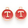 Golden Plated Alloy Enamel Charms X-ENAM-S118-03T-1