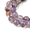 Natural Purple Phantom Quartz Purple Lodolite Quartz Round Beads Strands G-Z127-B01-8mm-4