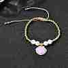 Brass Micro Pave Cubic Zirconia Charm Bracelets BJEW-P358-02G-3