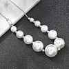 Round Plastic Imitation Pearl
Stud Earrings & Necklaces Sets SJEW-Q001-01P-4