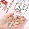 6Pcs 3 Styles Moon Alloy Swivel Lobster Claw Clasps & Brass Cable Chains AJEW-SC0003-98P-4