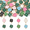 30Pcs 6 Colors Alloy Enamel Pendants ENAM-YW0004-98-2