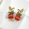 Brass Stud Earring Findings KK-K371-35G-3