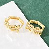 Lyre Brass Micro Pave Clear Cubic Zirconia Hoop Earrings EJEW-D348-04G-5