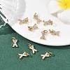 SHEGRACE Brass Micro Pave Clear Cubic Zirconia Pendants XGRQ29573-394G-X-4