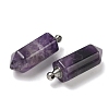 Natural Amethyst Perfume Bottle Pendants G-H332-09P-03-2